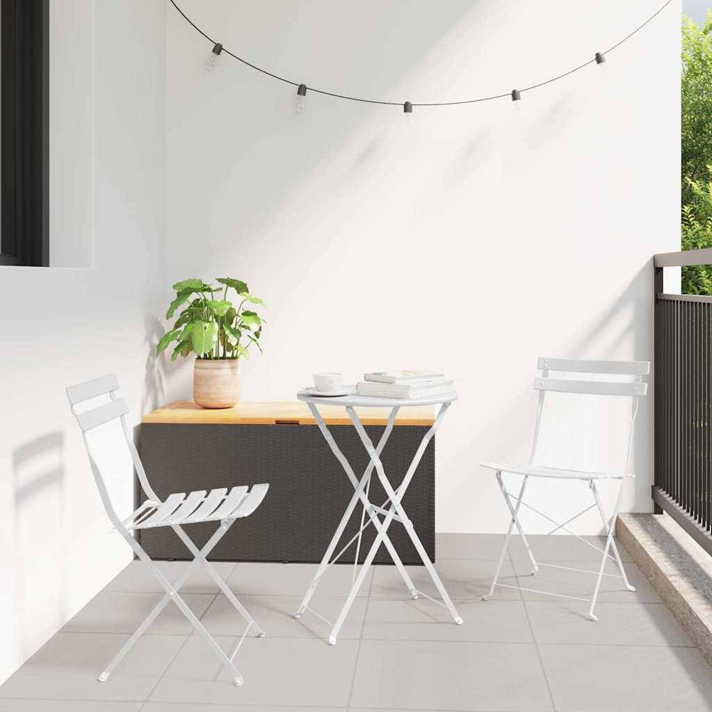 Vidaxl - Ensemble bistro pliant 3 pcs Blanc Acier vidaXL 42002968 - Image 1