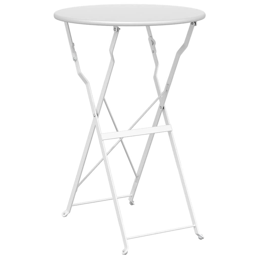 Vidaxl - Ensemble bistro pliant 3 pcs Blanc Acier vidaXL 42002968 - Image 7