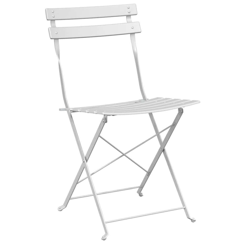 Vidaxl - Ensemble bistro pliant 3 pcs Blanc Acier vidaXL 42002968 - Image 6
