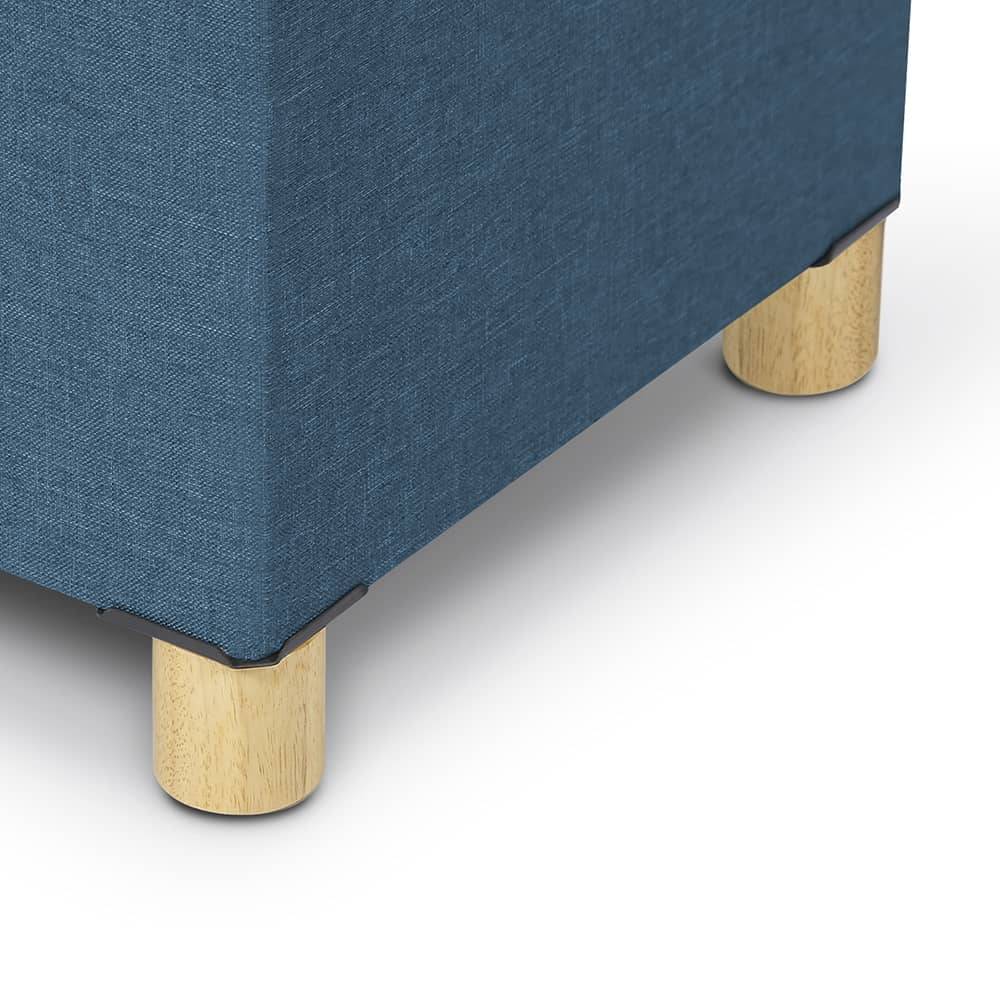 Banc coffre capitonné 100 cm Bleu - Image 6