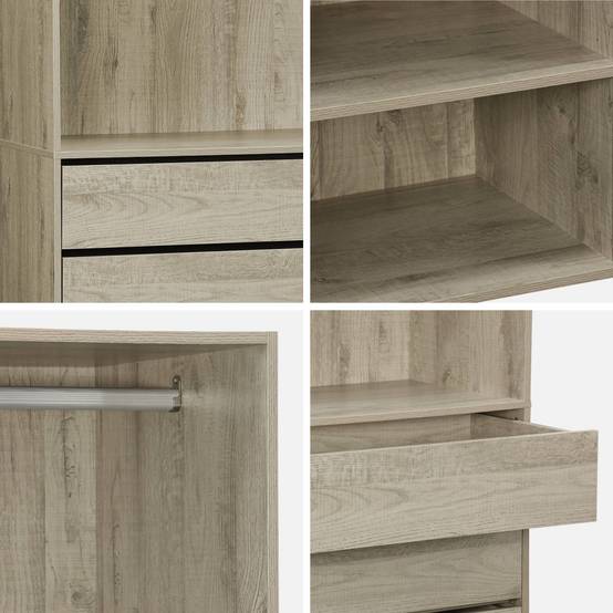 sweeek - Kit dressing modulable 3 éléments MODULO. naturel. 200 x 45 x 180 cm | sweeek - Image 6