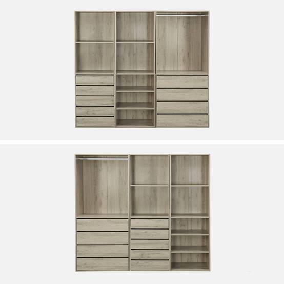 sweeek - Kit dressing modulable 3 éléments MODULO. naturel. 200 x 45 x 180 cm | sweeek - Image 3