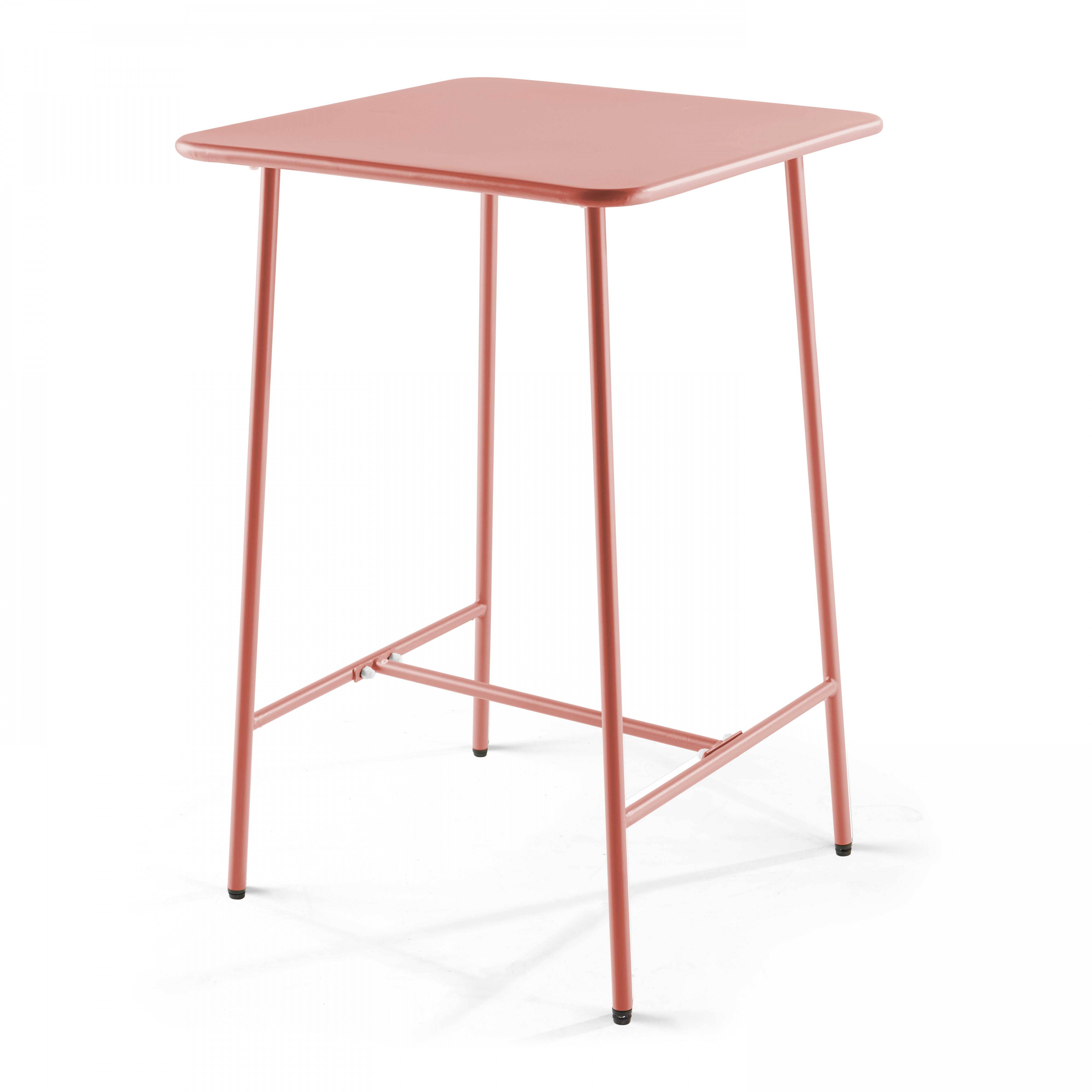 Oviala - Ensemble table de bar et 4 chaises hautes en métal argile Palavas - Oviala - Image 6