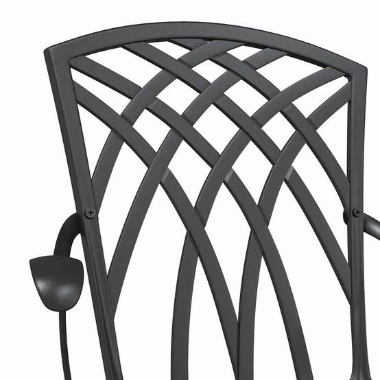 Chaise de jardin aluminium noir 53 x 51 x 88,5 cm - PANGIVO - Image 7