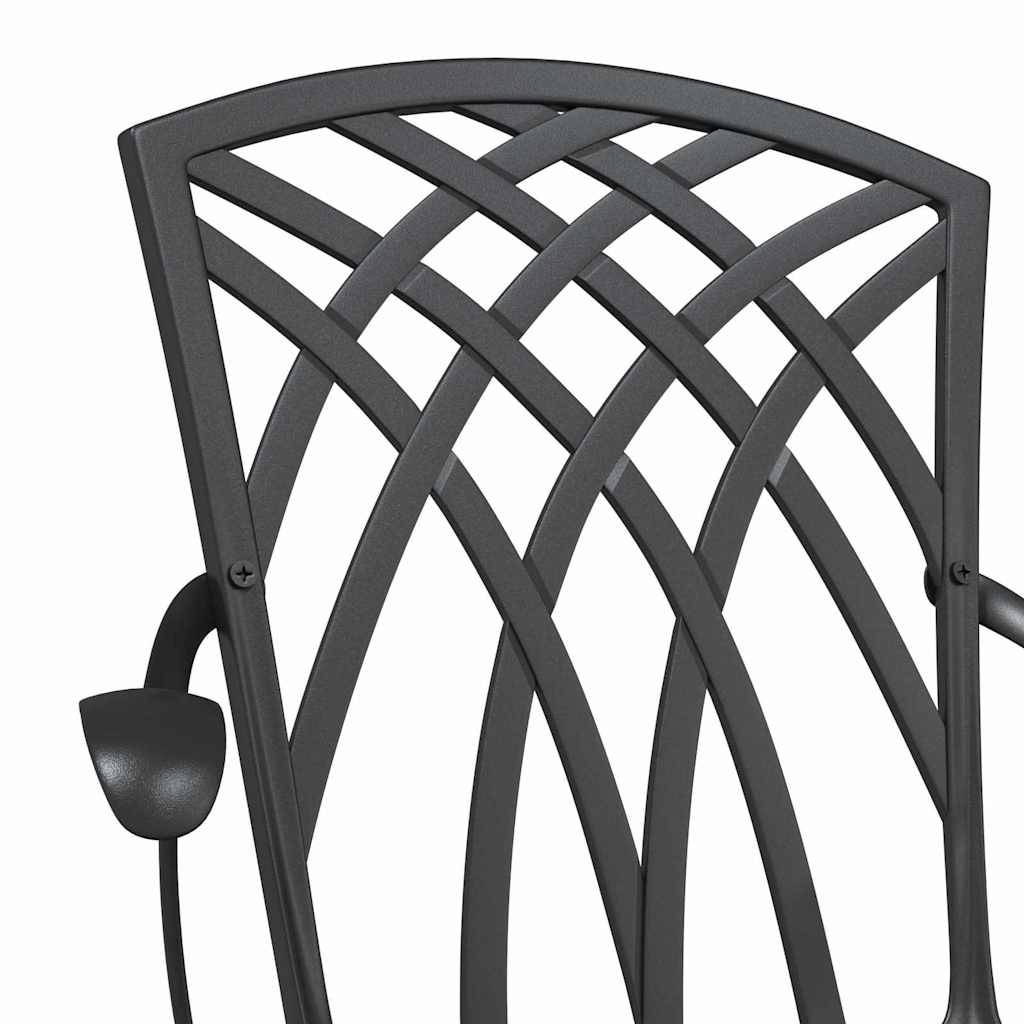 Chaise de jardin aluminium noir 53 x 51 x 88,5 cm - PANGIVO - Image 7