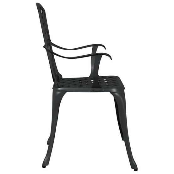 Chaise de jardin aluminium noir 53 x 51 x 88,5 cm - PANGIVO - Image 5