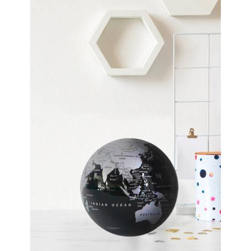 Globe Terre auto-rotatif Noir et Argent MAGNETICLAND - Image 1