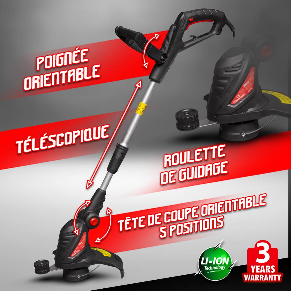 Elem Garden Technic - Coupe bordures électrique 550W - 30CM avec manche téléscopique - Image 3