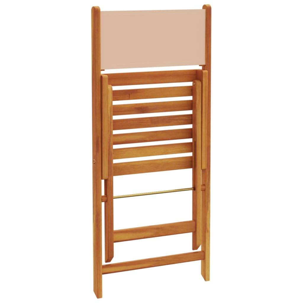 Lot 8 Chaises Pliantes Metteur en Scène Acacia Tissu Beige Repas – ComfortXL Outdoor Living - Image 7