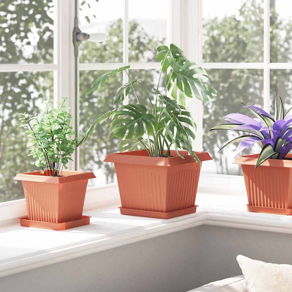Vidaxl - Pots de plantes 24 pc Rouge brique Plastique vidaXL 3403306 - Image 5