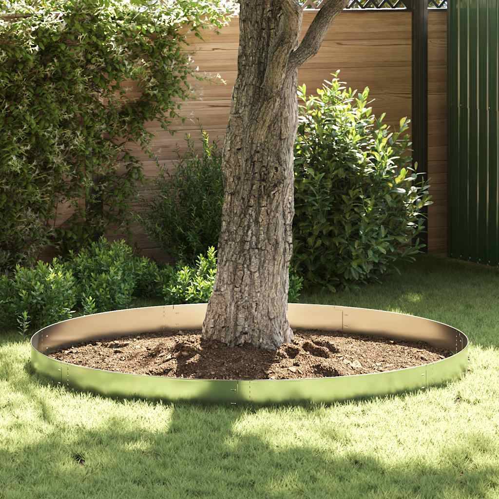 Clôture pelouse acier galvanisé extérieur séparation jardin 100x14cm argent - ComfortXL Outdoor Living