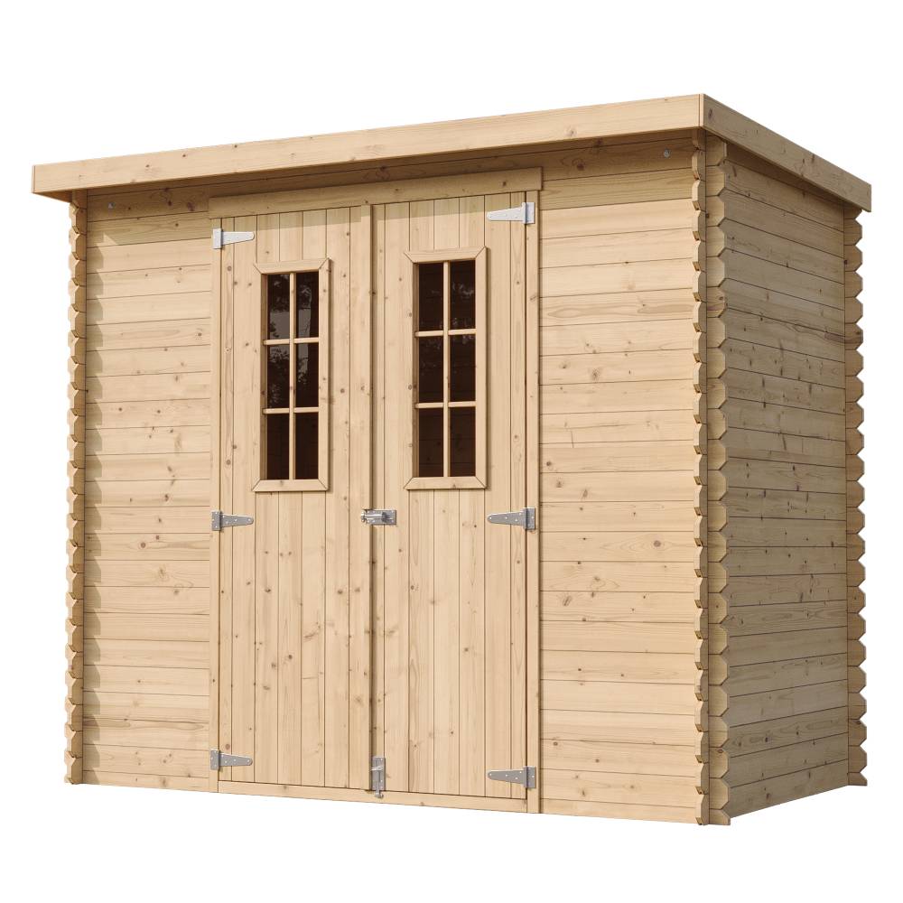 Timbela - Abri de jardin en bois l239xL142xH200cm / 2,63 m² avec sol traité - Petit abri à outils, Local à vélos - 19 mm d’épaisseur - Timbela M310C+M310G - Image 4