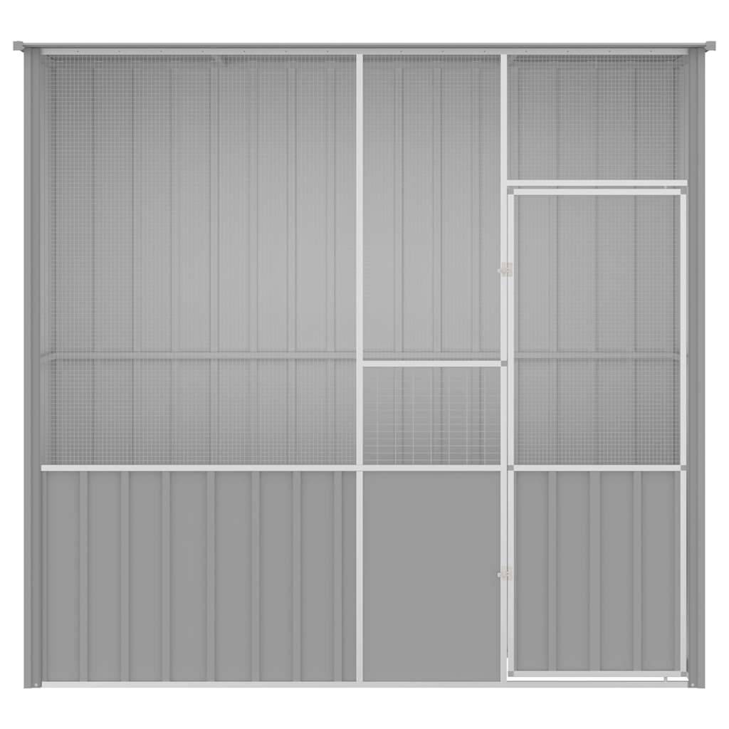 Cage Extérieure Acier Galvanisé Spacieuse Gris 215x78x200cm - ComfortXL Outdoor Living - Image 6