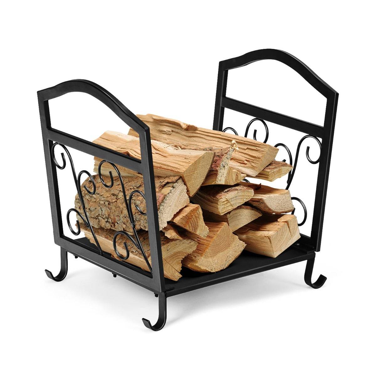 Range bûche intérieur porte-bûches métal charge 60 kg pour rangement bois intérieur porte bûche cheminée 43 x 40 x 32 cm - Image 1