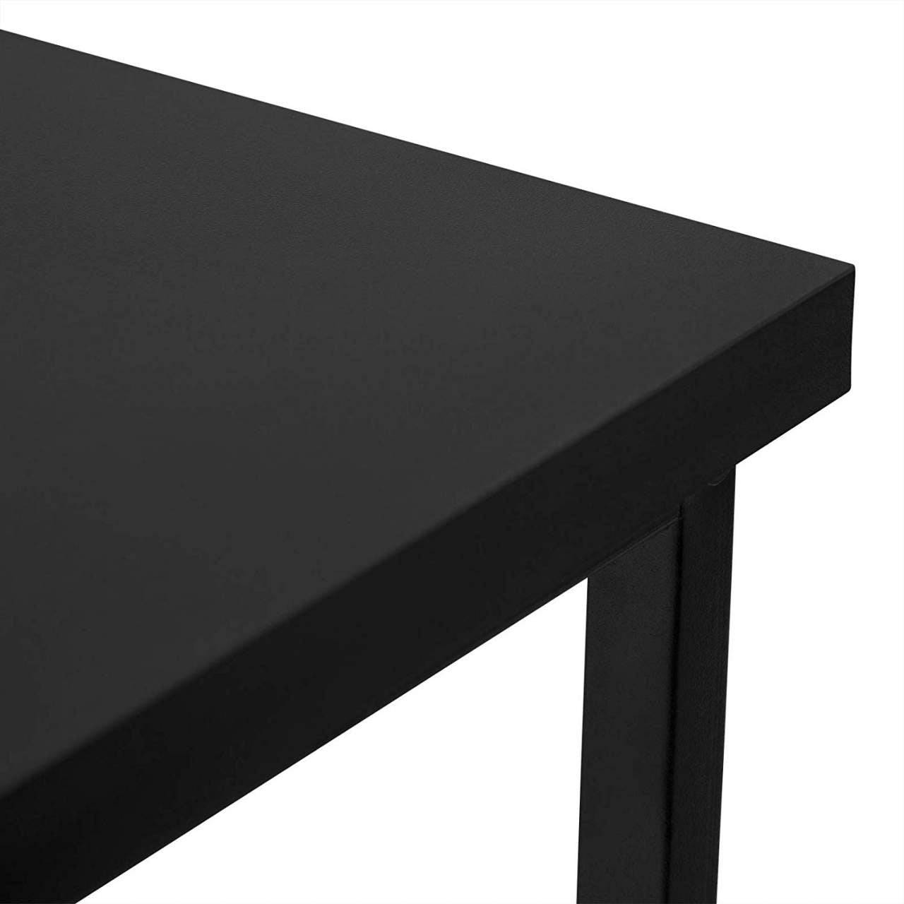 Helloshop26 - Table de comptoir de cuisine avec étagères de rangement à 2 niveaux pour étagères à boissons cadre en métal solide noir - Image 2