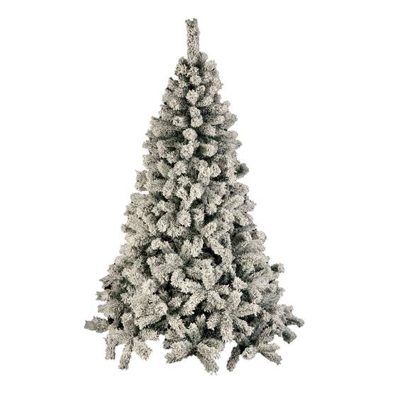 Sans Marque - Sapin de Noël artificiel effet enneigé WINDY PEAK - H. 150 cm - Blanc - Féérie Lights & Christmas - Image 1