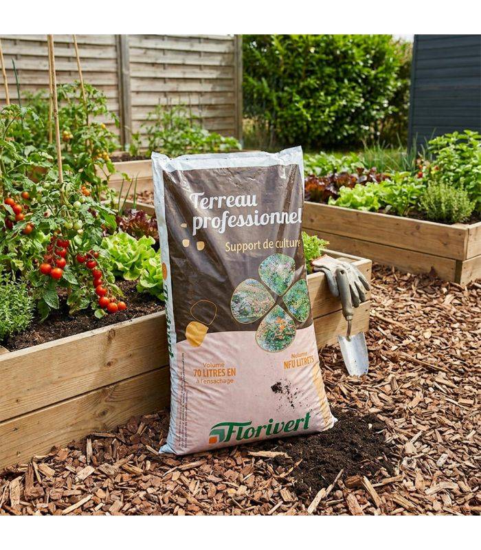 Florivert - Pack de 20 sacs de terreau français pour plantes vertes et fleurs Flori Horticole 70L NEG01644-20x70 - Image 4