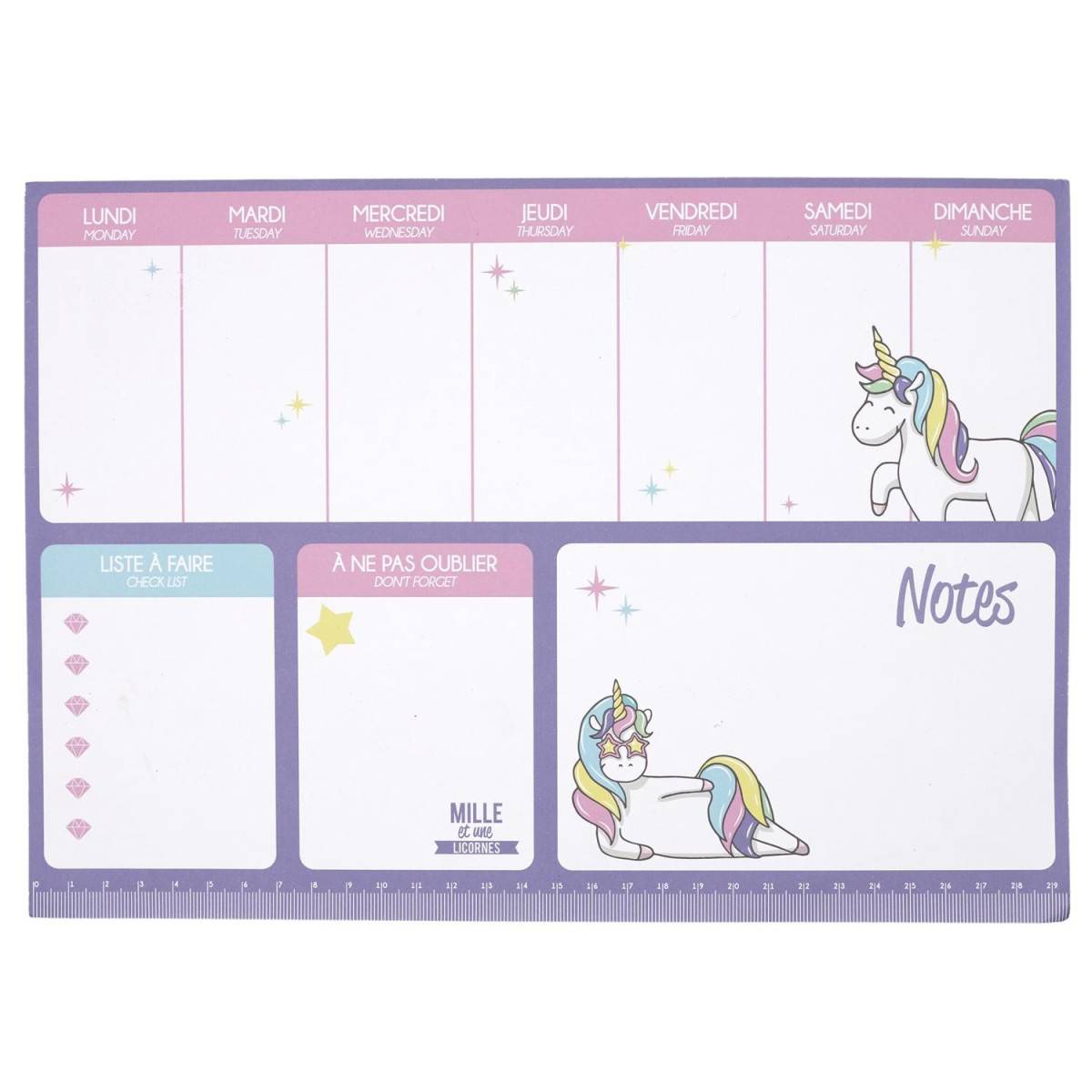 Paris Prix - Organisateur de Bureau "Licorne" 29cm Violet - Image 1