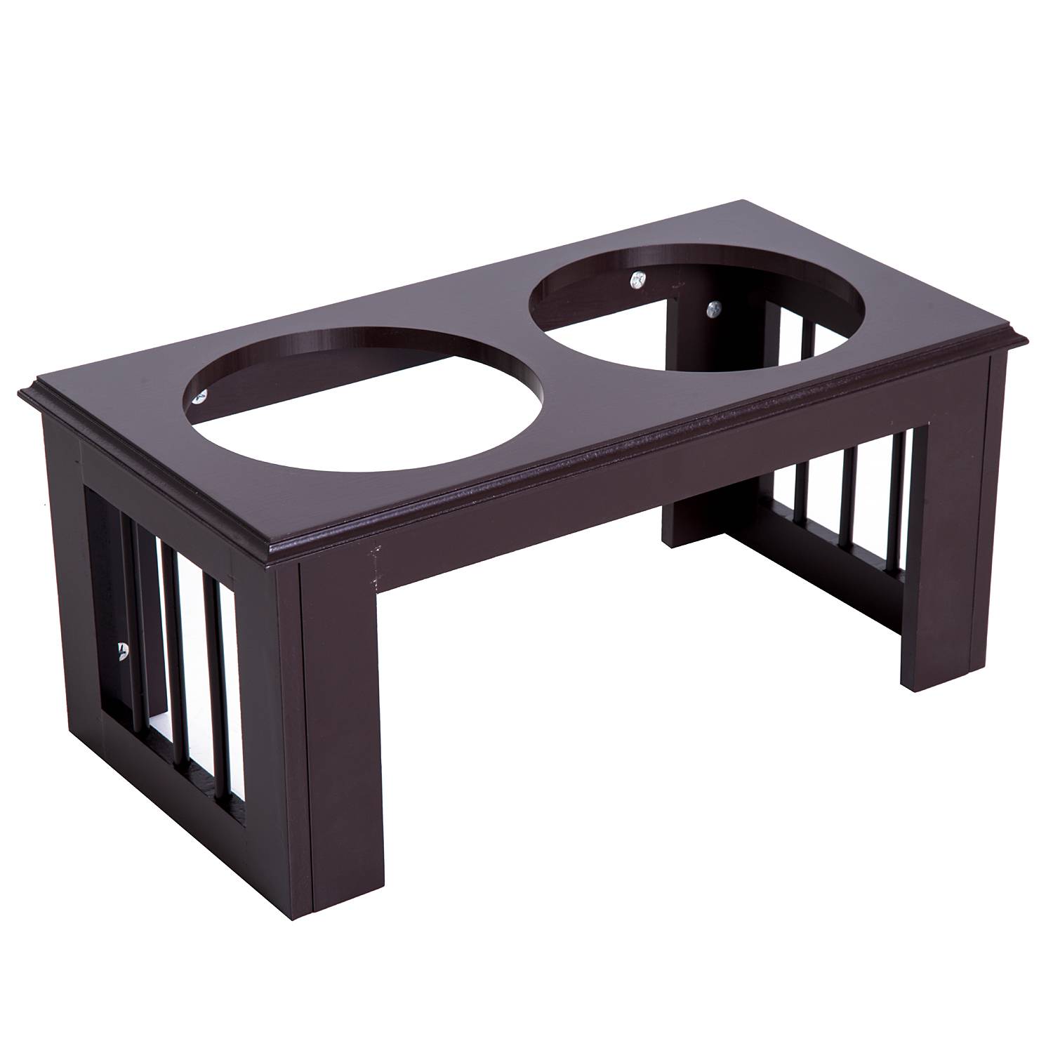 Support de gamelles pour chien MDF et acier gris 58.4 x 30.5 x 25.4 cm - PANGIVO - Image 9
