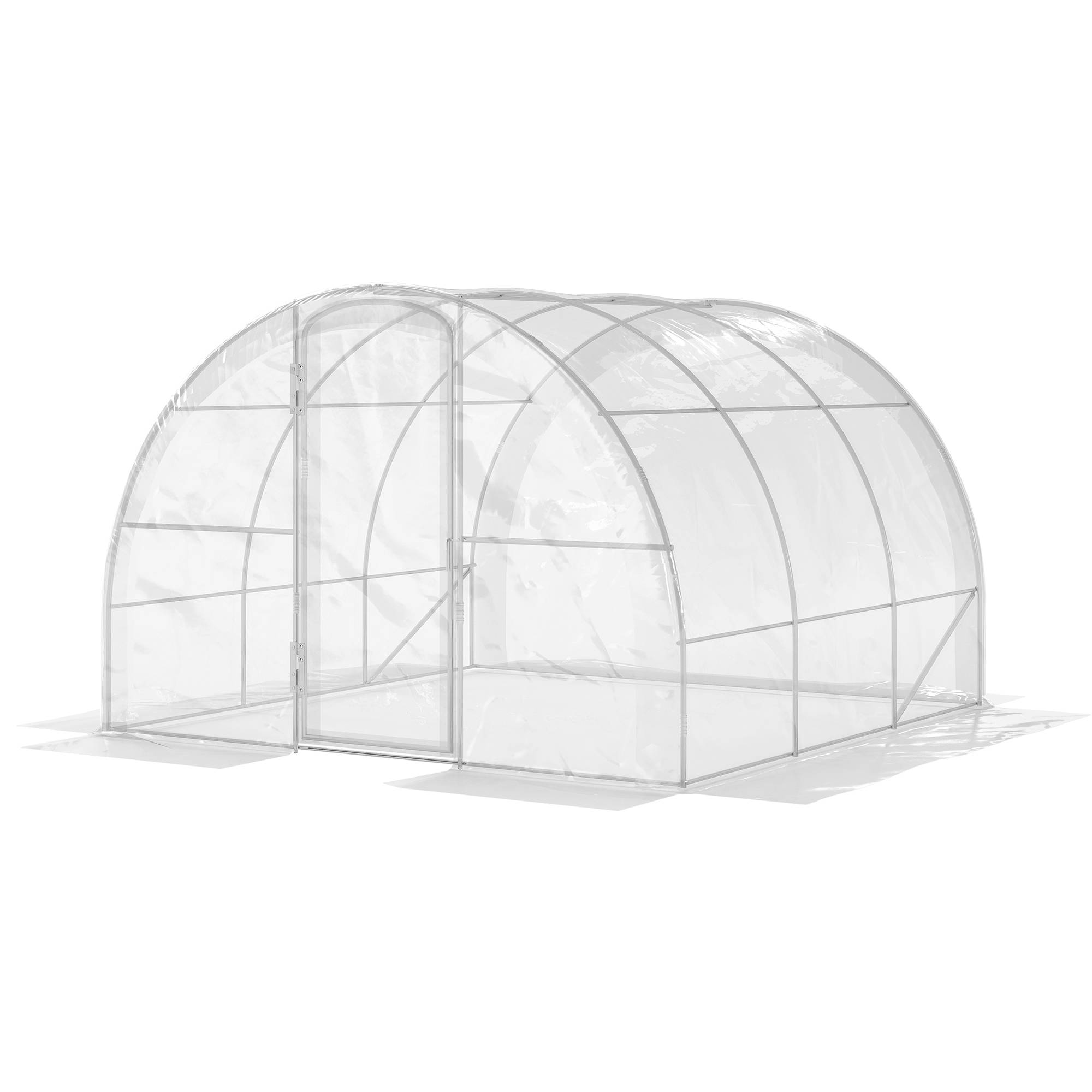 Maison Chic - Serre de jardin tunnel 3x3x2 m 9 m² avec porte à charnières bâche en PE 150 g/m² pour Légumes Plantes Fleurs