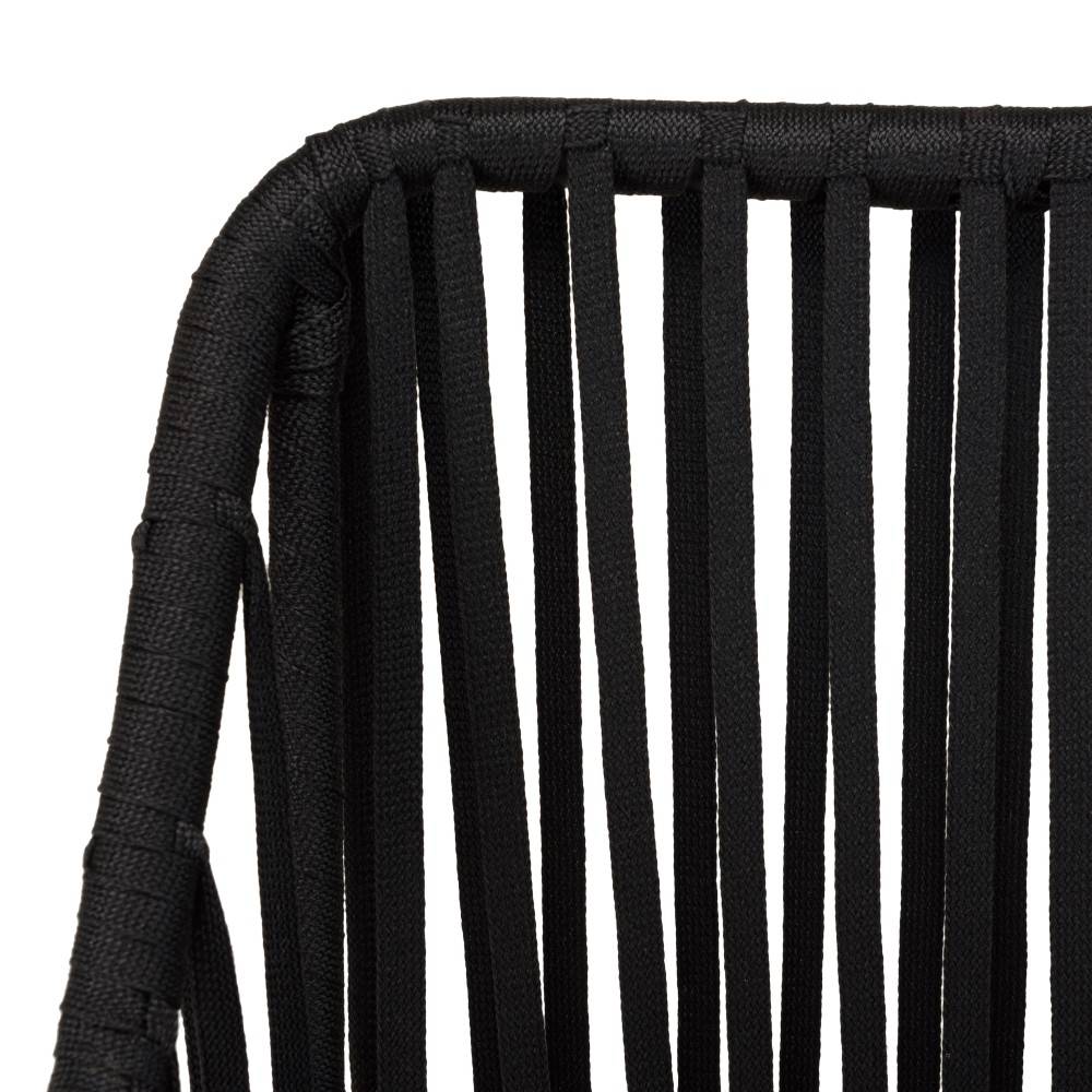 Macabane - MALO - Ensemble de jardin - Table diam 70cm + 2 fauteuils gris/noirs - Image 10