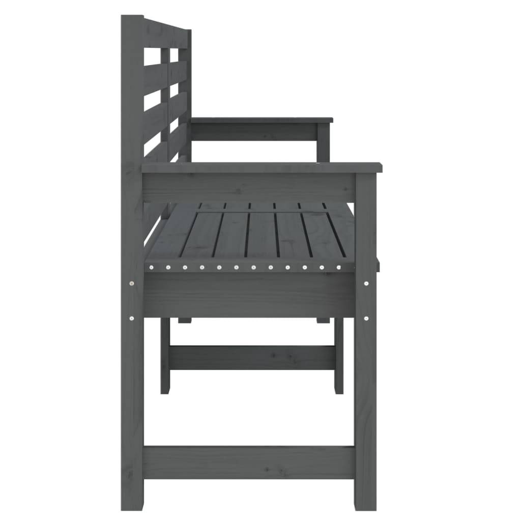 Maison Chic - Banc de jardin - Banc d'extérieur - Banquette gris 159,5x48x91,5 cm bois massif de pin - Image 5