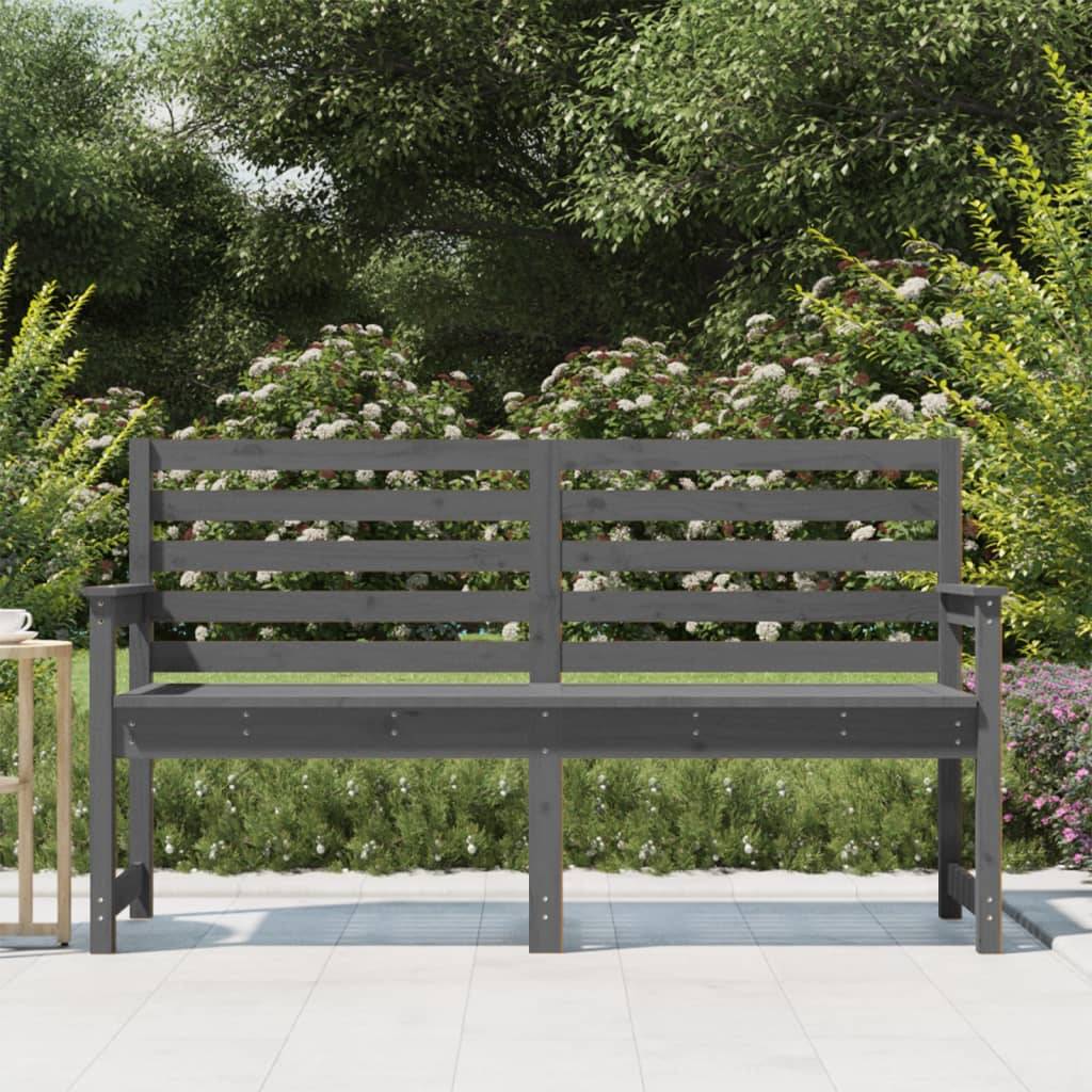 Maison Chic - Banc de jardin - Banc d'extérieur - Banquette gris 159,5x48x91,5 cm bois massif de pin - Image 3