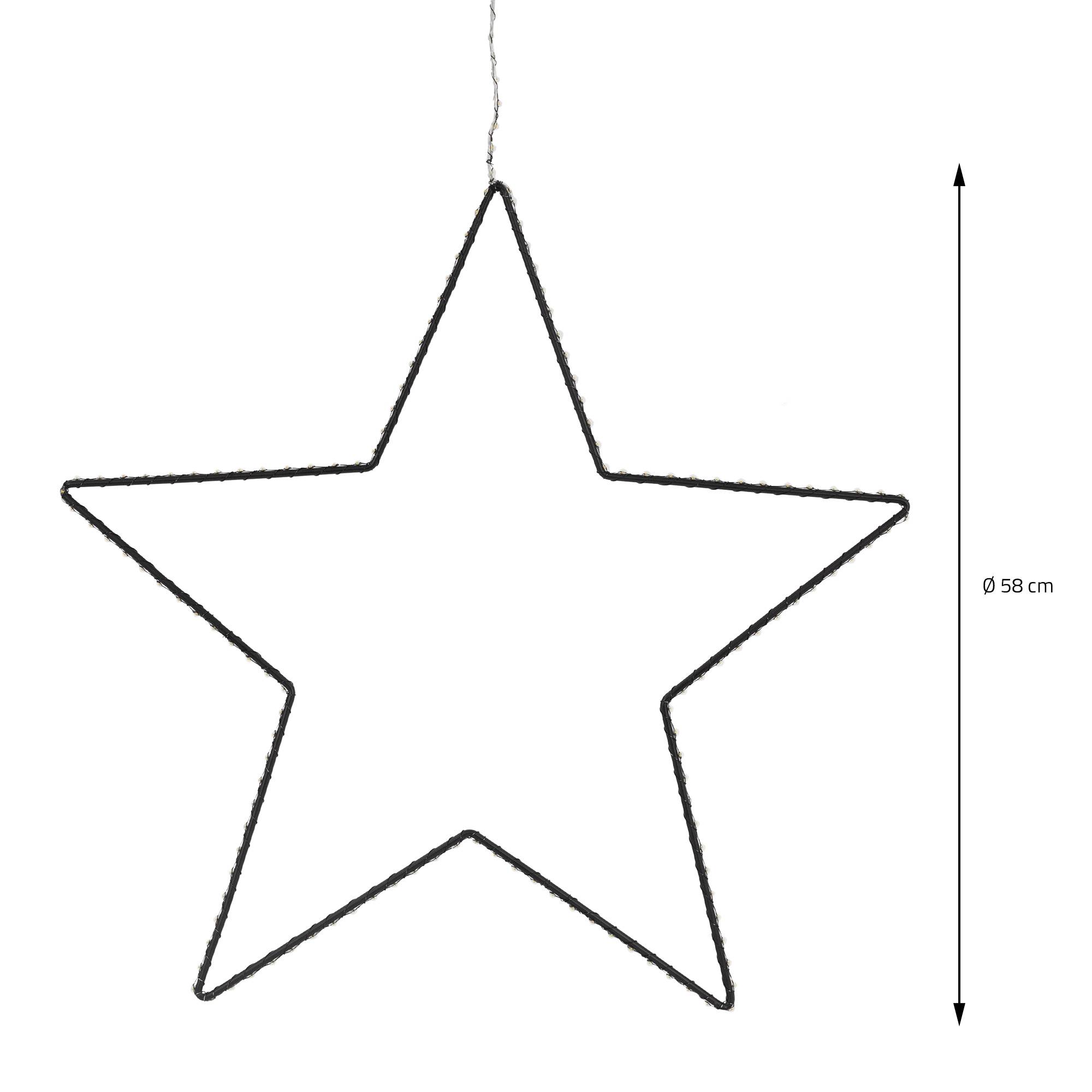 Ecd-Germany - Étoile de Noël 204 LED décoration lumineuse fenêtre sapin minuterie IP44 58 cm - Image 7
