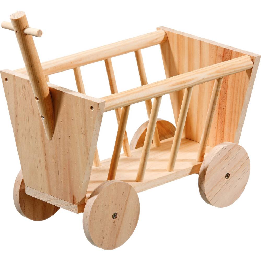 Flamingo - Râtelier chariot en bois 29 cm, pour rongeur - Image 1