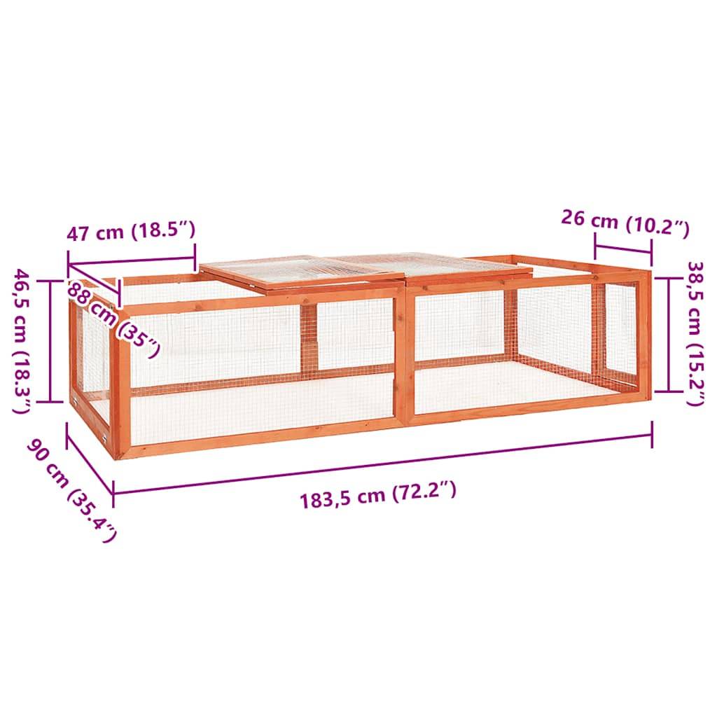 Vidaxl - Clapier 183x90x46,5 cm Bois de sapin massif vidaXL 170877 - Image 3