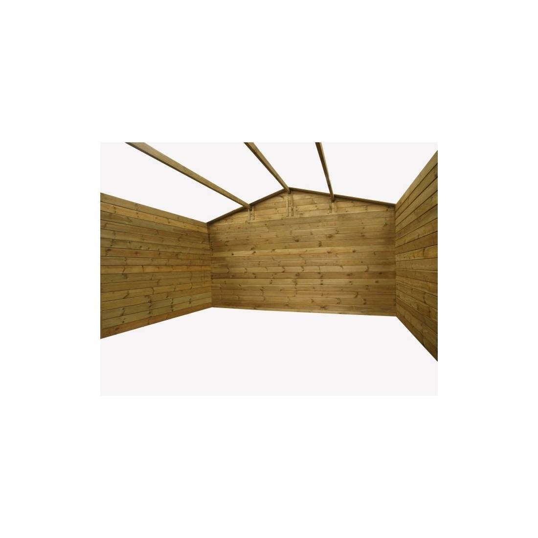 Altanka - Abri de jardin bois traité 16 m² 4x4 m ép. 28 mm couleur marron avec double porte – Altanka - Image 6