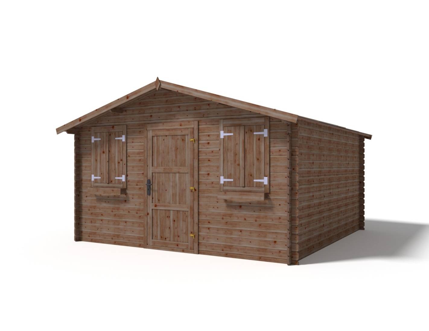 Altanka - Abri de jardin bois traité 16 m² 4x4 m ép. 28 mm couleur marron avec double porte – Altanka