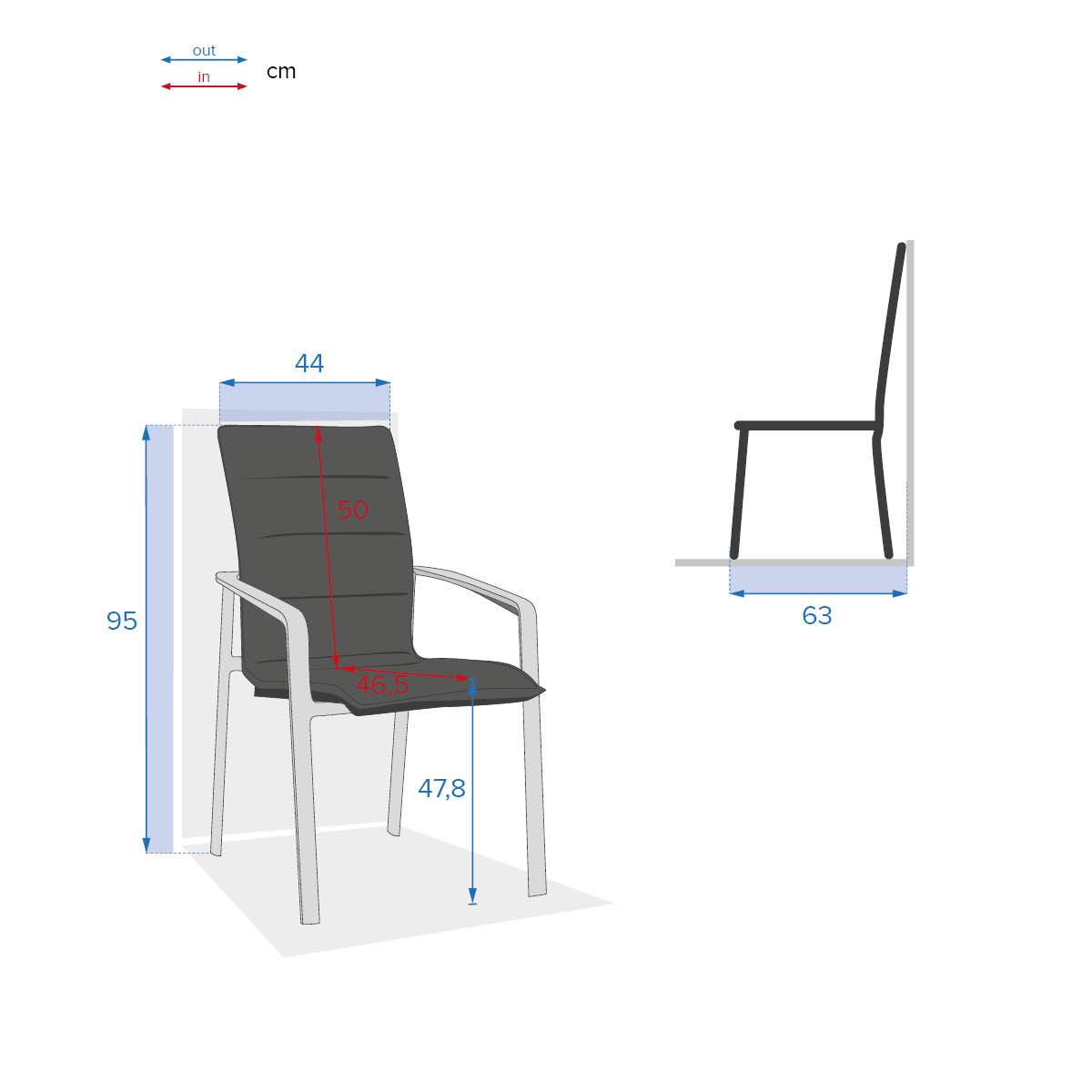 Hesperide - Fauteuil de jardin empilable "Diese" anthracite & graphite en aluminium traité époxy Hespéride - Image 7