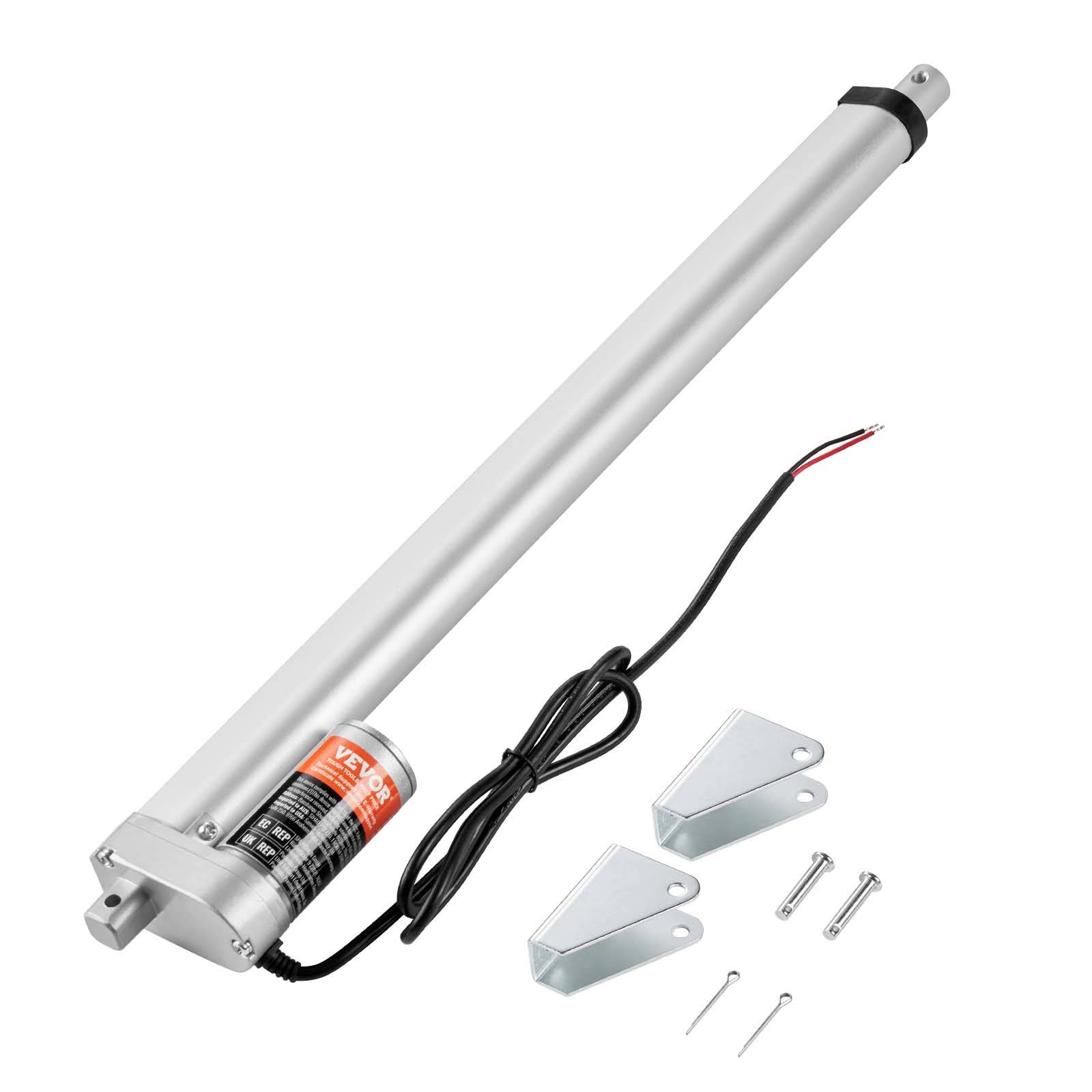 VEVOR Actionneur linéaire 12V 450mm 1500N 5mm/s, IP54, pour meubles, automatisation, équipements mécaniques. - Image 1