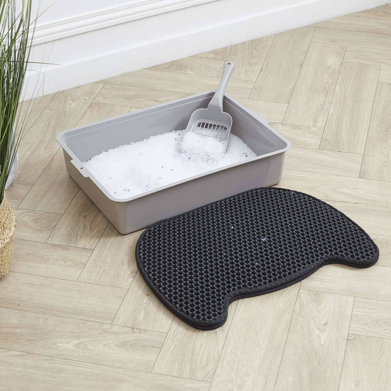 The Concept Factory - Tapis de maison de toilette litière pour chat - Noir - The concept factory - Image 4