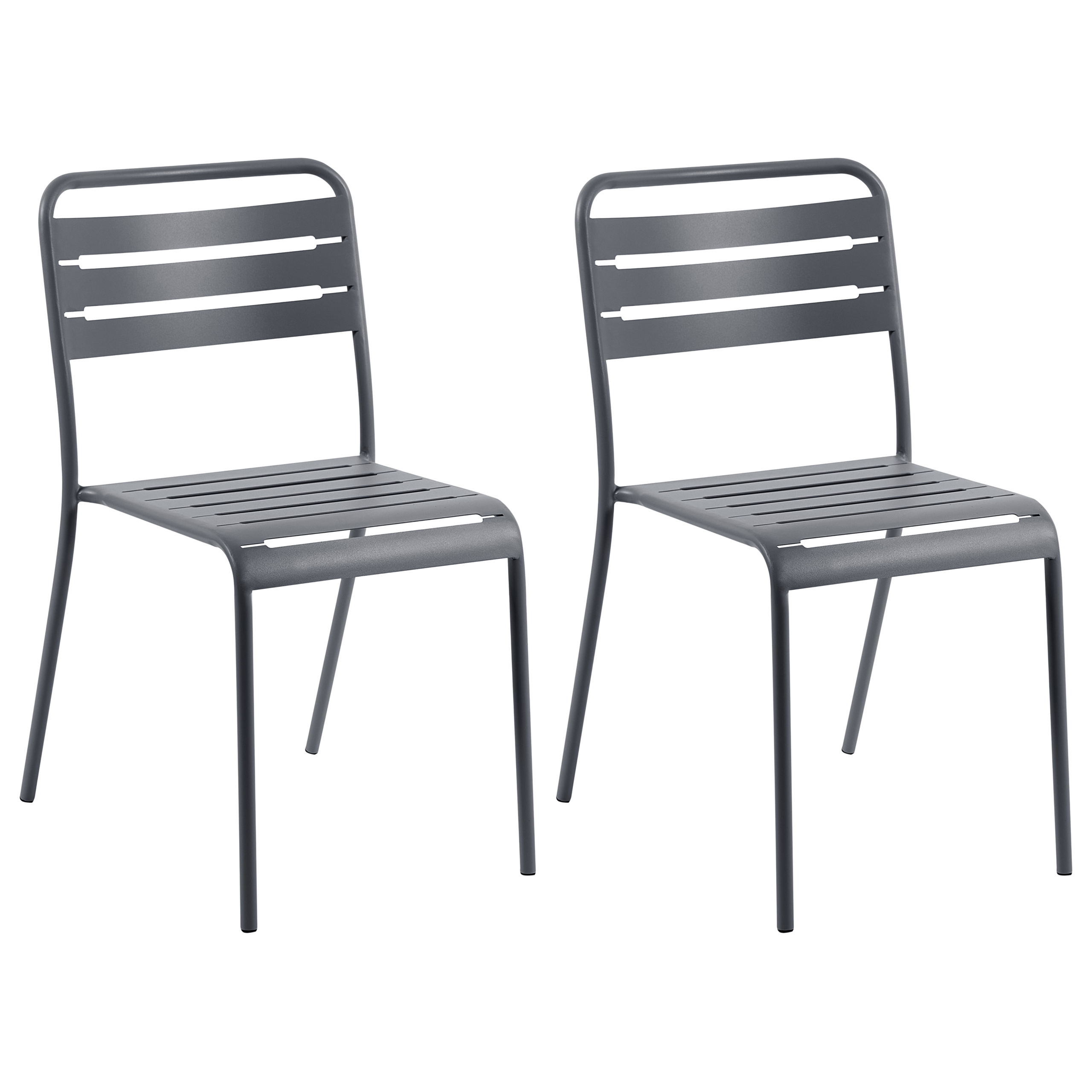 Beliani - Chaise de jardin Métal Gris foncé LEFKADA - 38x54x80- Beliani - Image 1