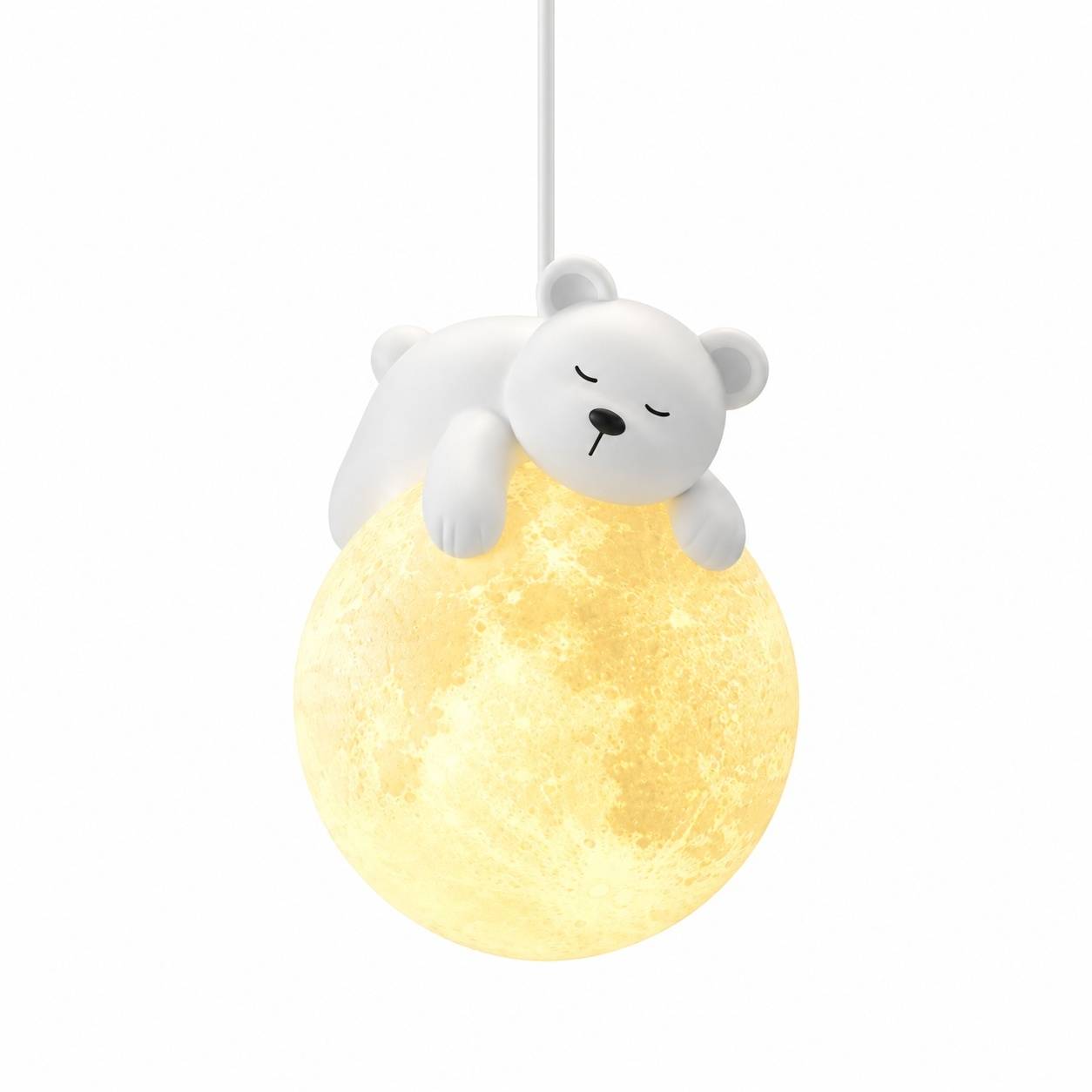 Lampadaire Suspendu 3D Lune Ours Dormant Décoratif LED - Image 1