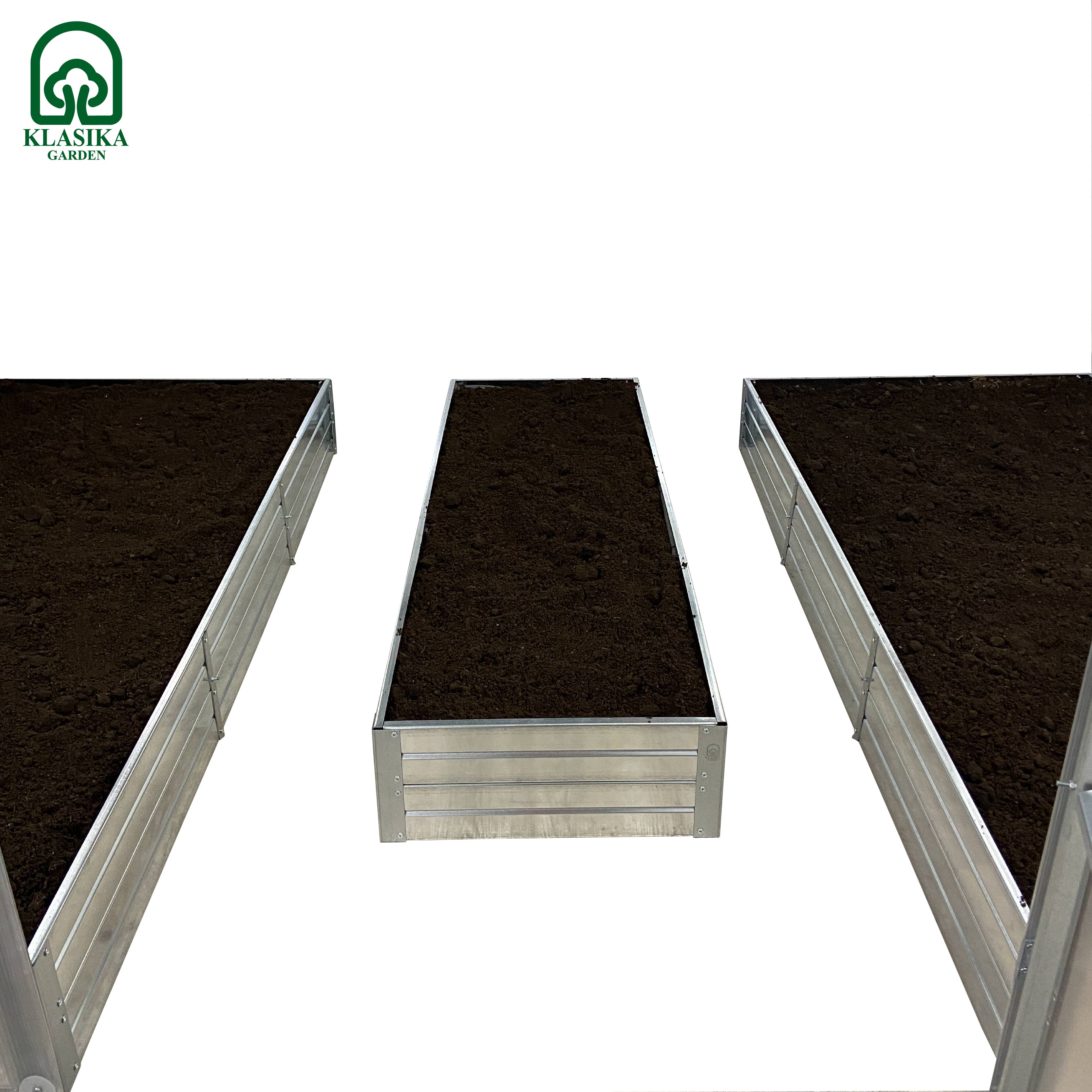 Kit de jardinière surélevées pour une serre 3x4 m, acier galvanisé, Klasika Greenhouses - Image 1