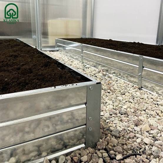 Kit de jardinière surélevées pour une serre 3x4 m, acier galvanisé, Klasika Greenhouses - Image 7