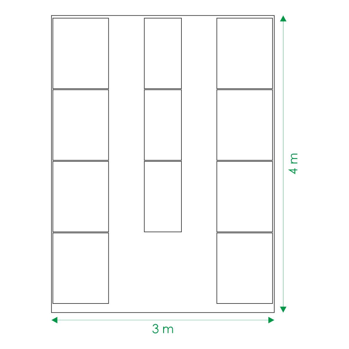 Kit de jardinière surélevées pour une serre 3x4 m, acier galvanisé, Klasika Greenhouses - Image 6