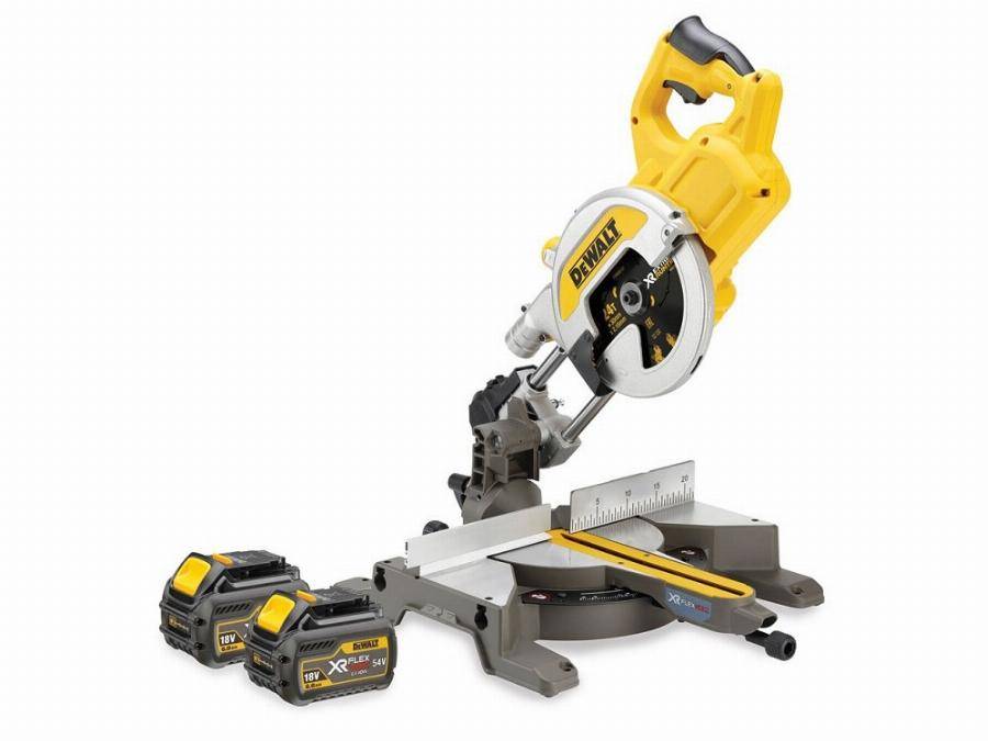 Scie à onglets radiale XR FLEXVOLT 54V 2Ah Li-Ion Brushless 216mm - 2 batteries - DCS777T2 - Dewalt
