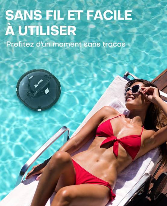 Robot Piscine Sans Fil WINNY 200 idéal pour Piscines Hors Sol ? Double Filtration, Autonomie 75 min, Léger et Compact - Image 7