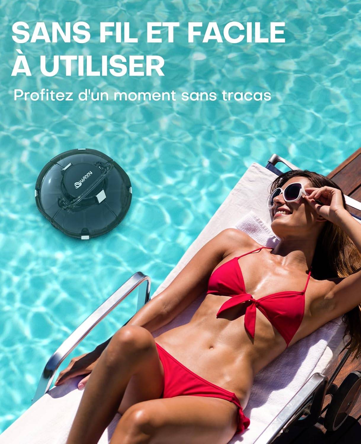 Robot Piscine Sans Fil WINNY 200 idéal pour Piscines Hors Sol ? Double Filtration, Autonomie 75 min, Léger et Compact - Image 7