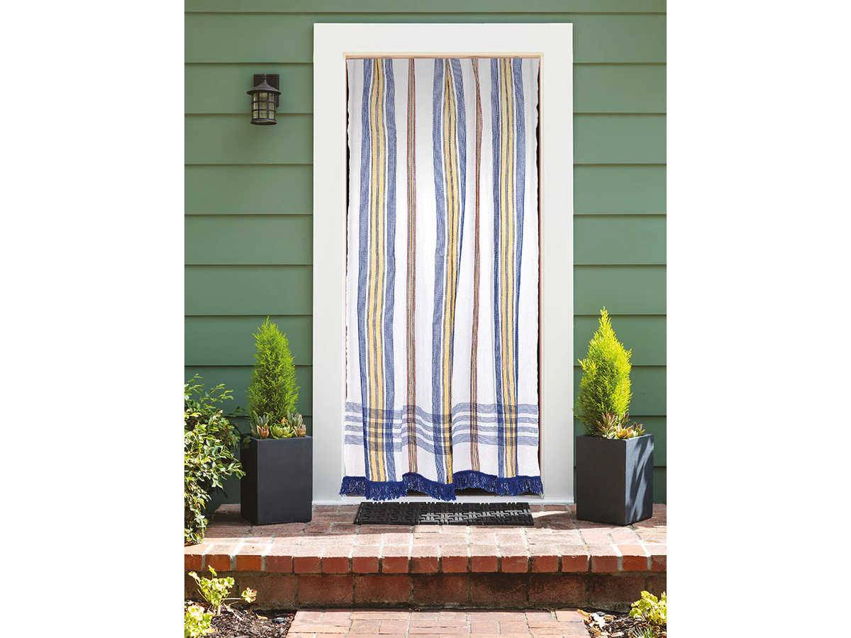 Morel - Rideau de porte moustiquaire en toile multicolore Bleue 140 x 225 cm - Morel - Image 1