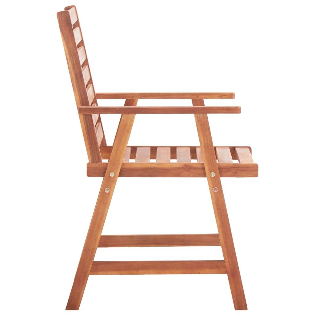 Chaises de jardin lot de 2 bois d'acacia naturel 56 x 62 x 92 cm - PANGIVO - Image 4
