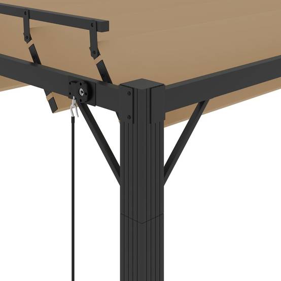 Pergola Bioclimatique Aluminium Toit à Persiennes Réglables pour Extérieur Taupe 3x3 m – ComfortXL Outdoor Living - Image 6