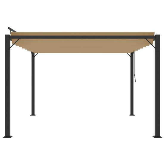 Pergola Bioclimatique Aluminium Toit à Persiennes Réglables pour Extérieur Taupe 3x3 m – ComfortXL Outdoor Living - Image 4