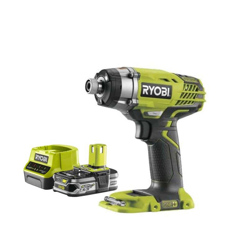 Ryobi - Pack RYOBI Visseuse à choc 18V One+ R18ID3-0 - 1 Batterie 2.5Ah - 1 Chargeur rapide RC18120-125