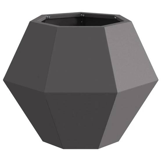 Jardinière rectangulaire extérieure 50 x 50 x 40 cm pratique esthétique jardin terrasse en acier noir - Image 2