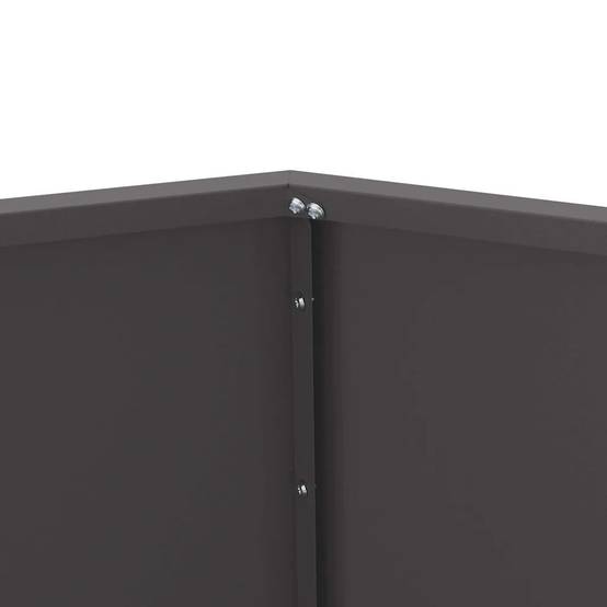 Jardinière rectangulaire extérieure 50 x 50 x 40 cm pratique esthétique jardin terrasse en acier noir - Image 4